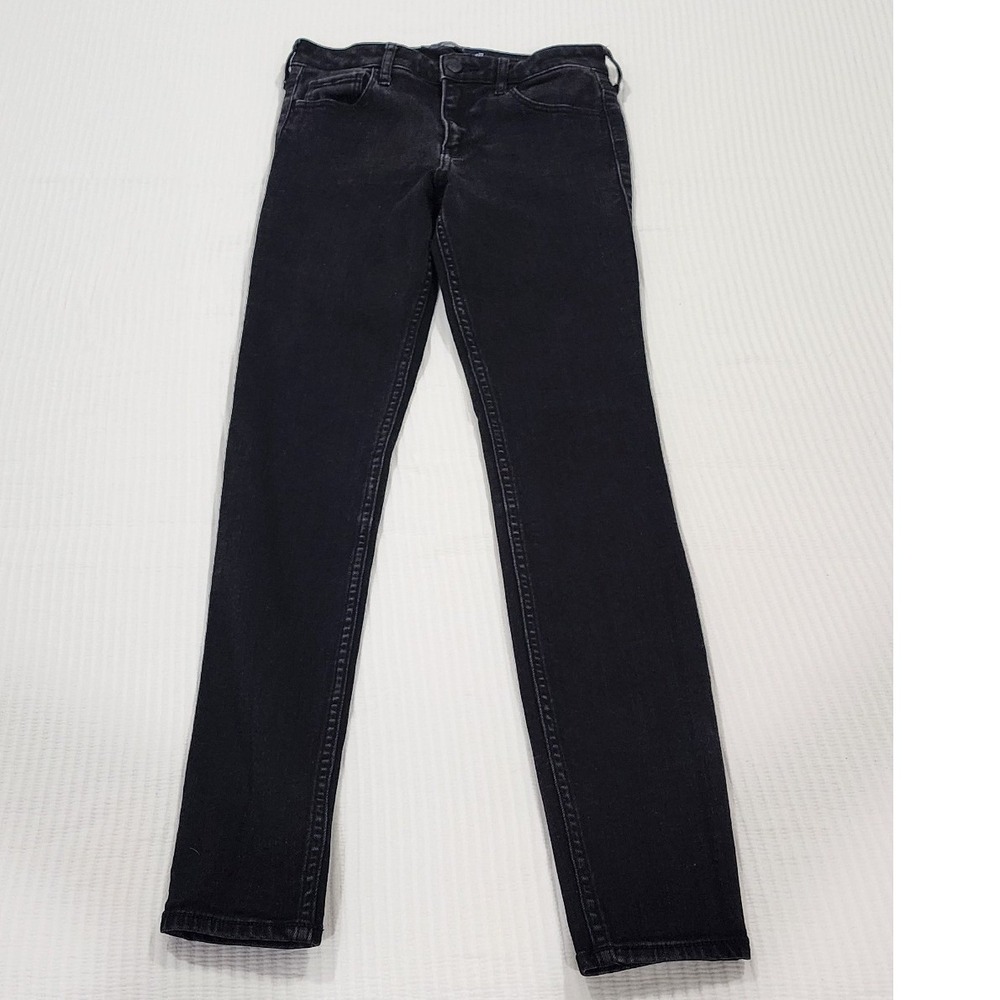 Hollister Womens Mid-Rise Super Skinny Jeans Black Soft Stretch 5L‎ W27 L30